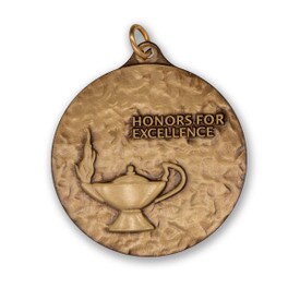 honors for excellence die struck solid brass medallion