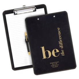 9"w x 12.5"h Richly Textured Clipboard Featuring The Inspirational Message: Be The Difference. Available In 5 Colors. 