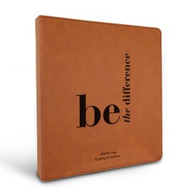 3 Ring Binder Notebook Featuring The Inspirational Message: Be The Difference. Available In 5 Colors. 10.5"w x 11.5"h.
