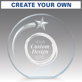 create your own option on an acrylic shooting star award
