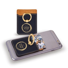 This custom phone wallet in black with stainless steel ring is the perfect functional gift for teachers.