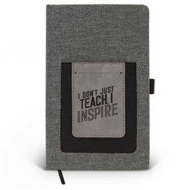 Canvas journal with phone pocket and card holder featuring the inspirational message I Don't Just Teach. 3 colors to choose from.