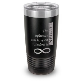 black stainless steel tumblers with infinity message