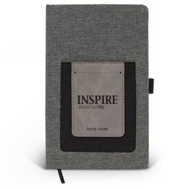 Canvas journal with phone pocket and card holder featuring the inspirational message Inspire #teacherlife. 3 colors to choose from.