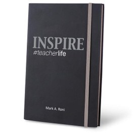 Matte Black Hardbound Journal Featuring the Inspirational Message Inspire #teacherlife. 5 colors to choose from.