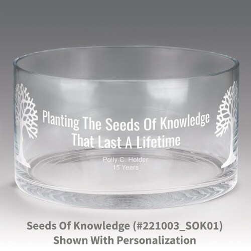 large crystal recognition bowl with seeds of knowledge design