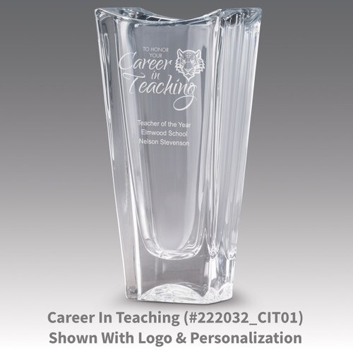 lasting impressions crystal vase with career in teaching message
