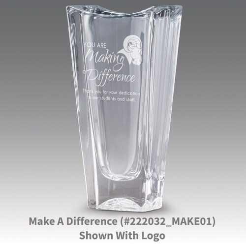 lasting impressions crystal vase with you are making a difference message