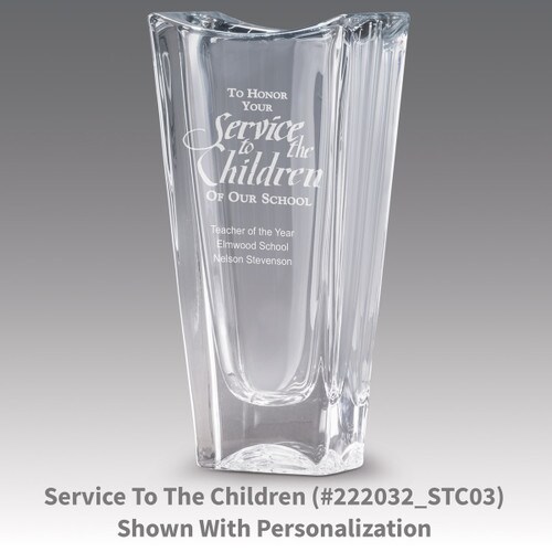 lasting impressions crystal vase with service to the children message