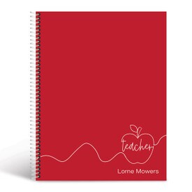 line art apple cover red