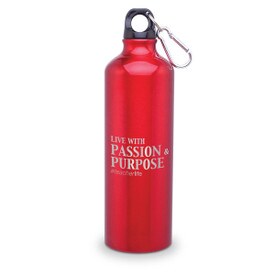 24oz. carabiner canteen featuring the inspirational message Passion & Purpose #teacherlife. 5 colors to choose from.