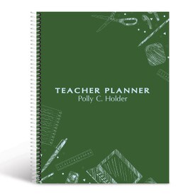 school supplies cover green