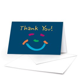 thank you greeting card with an envelope