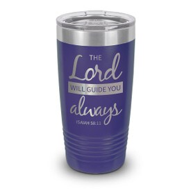 navy stainless steel tumbler with the lord will guide you message