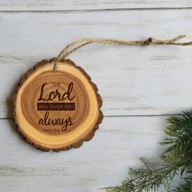 wooden ornament with the lord will guide you message